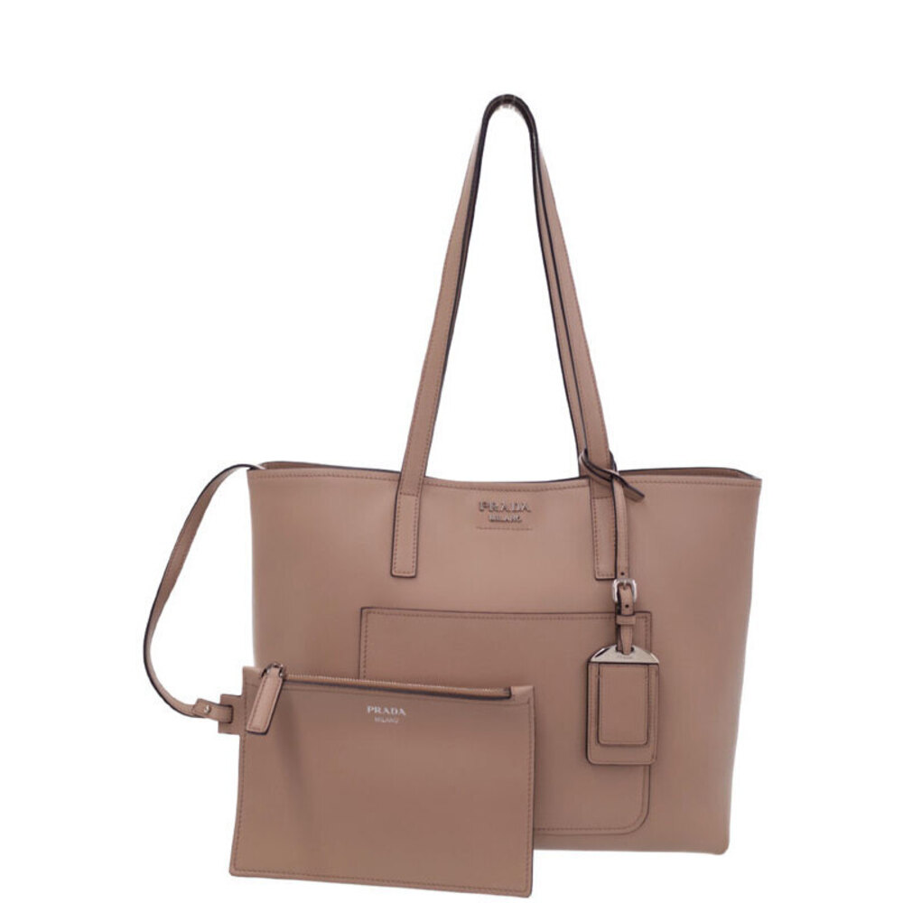 Prada beige Bag Tan Calf Brown Tote City Leather Shoulder - Picture 2 of 9
